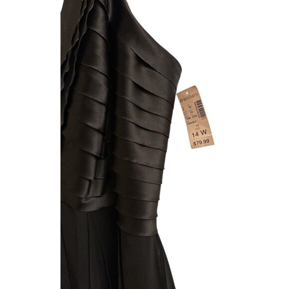 DressBarn Woman Black Cocktail Holiday Party Dress 14W NWT Flowy Fairy Lined $80 - Picture 3 of 8